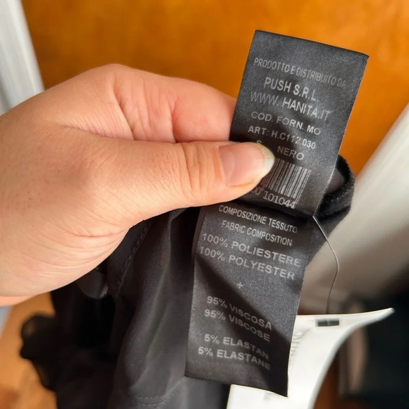 HANITA BLACK RUFFLE BLOUSE - Picture 6 of 6